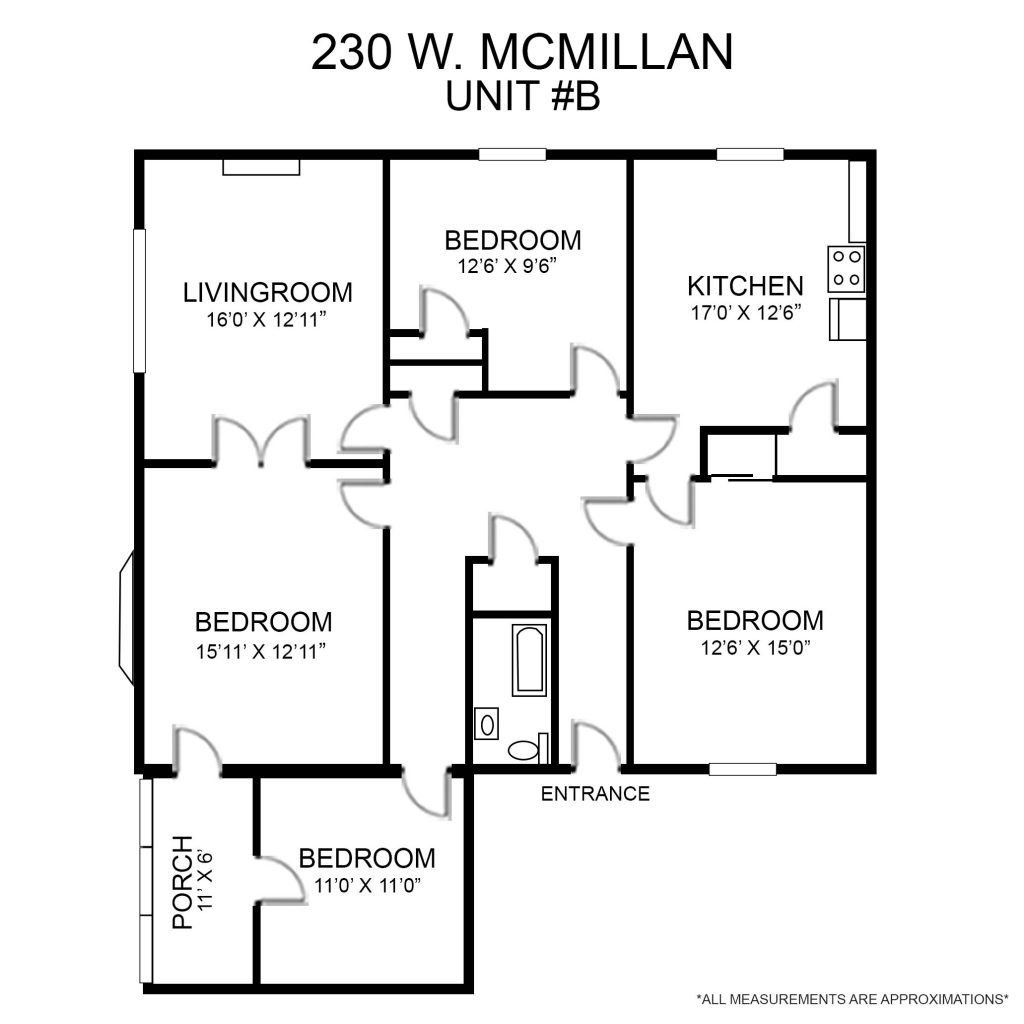 230 W McMillan #B Floor Plan