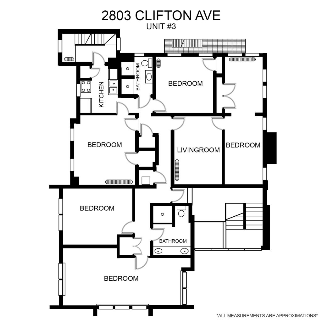2803 Clifton #3 Floor Plan