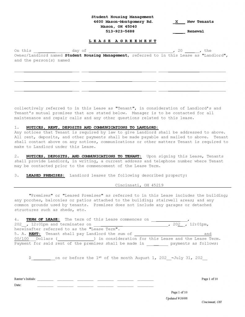 Group Lease Agreement Page 1
