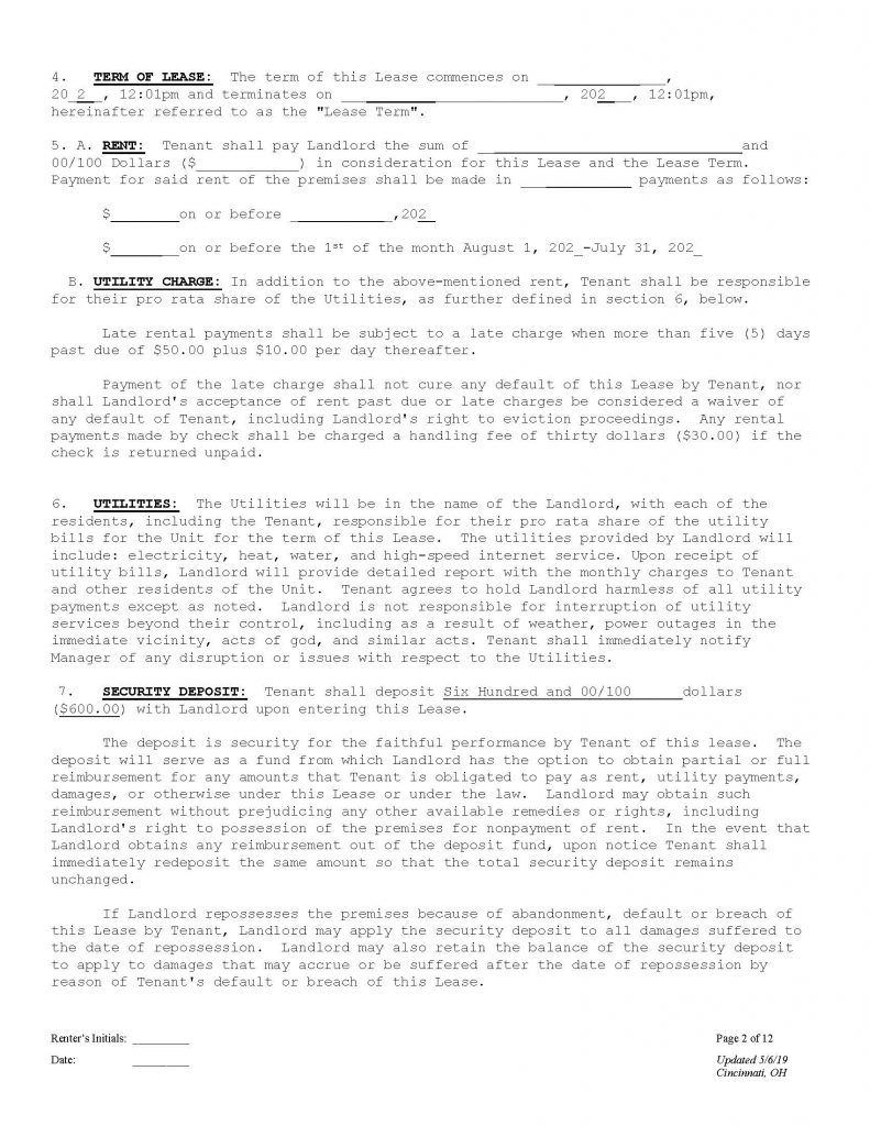 Individual Lease Agreement Page 2