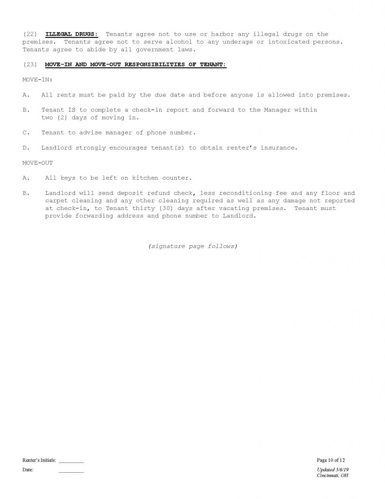 Individual Lease Agreement Page 10