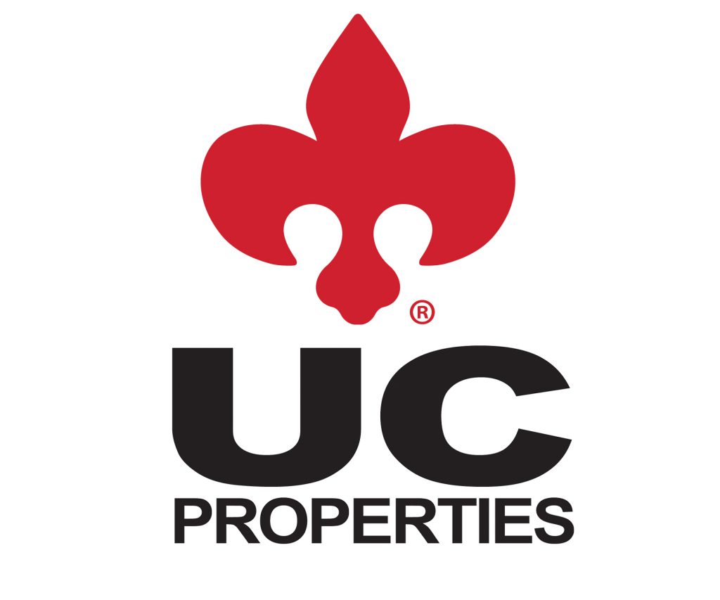 Apartments Near University of Cincinnati UC Properties Logo with Fleur-de-lis